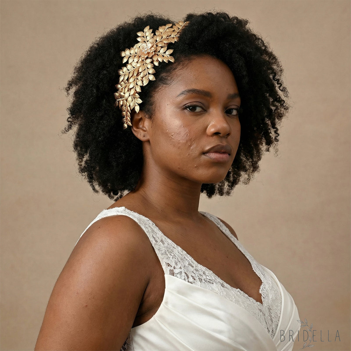 Gold Rhinestone Bridal Crown Tiara for Wedding - Bridella BHP510-G - Gold
