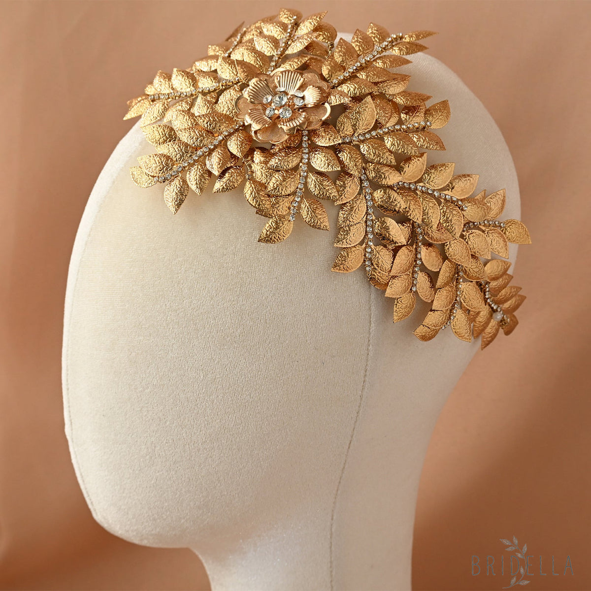 Gold Rhinestone Bridal Crown Tiara for Wedding - Bridella BHP510-G - Gold