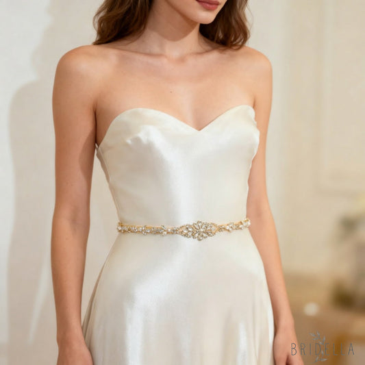 Gold Rhinestone & Pearl Accessory - Gold - Blets