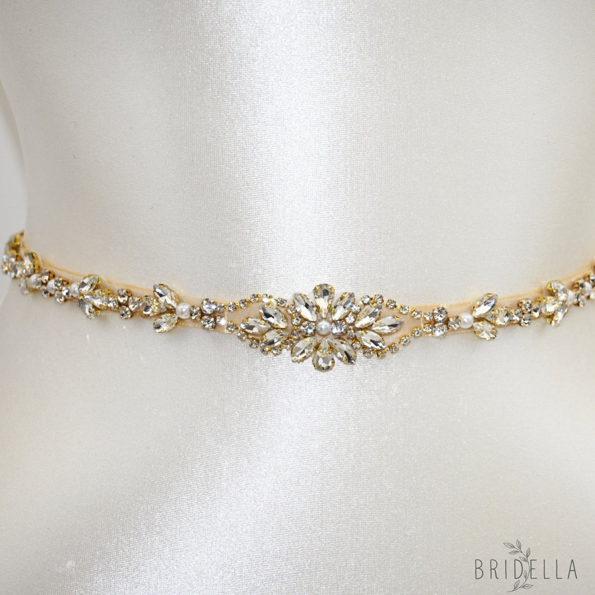 Gold Rhinestone & Pearl Accessory - Gold - Blets