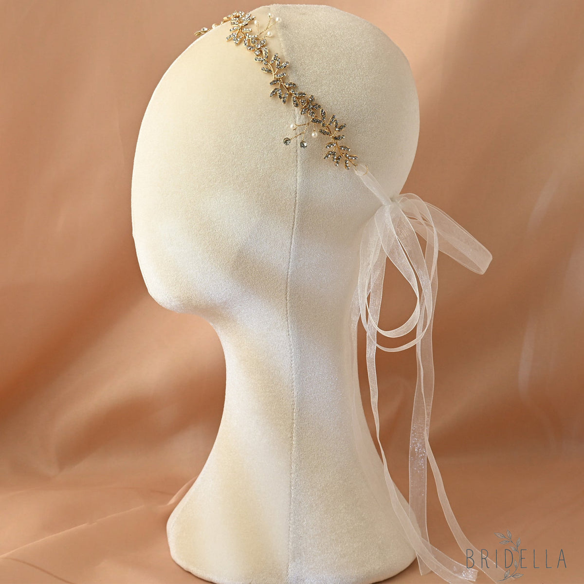 Gold Rhinestone Pearl Bridal Headband Wedding Hairpiece - Bridella BHP89-G - Golden - HEADWEAR