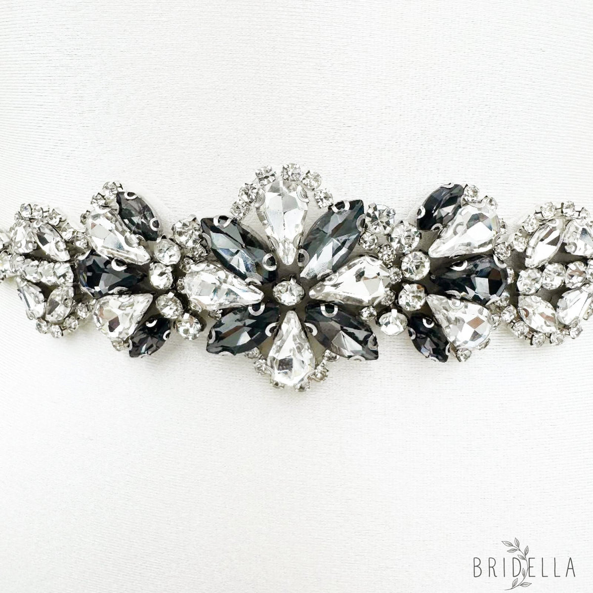 Grey Rhinestone Belt - Bridella BS464H - Gray - Blets