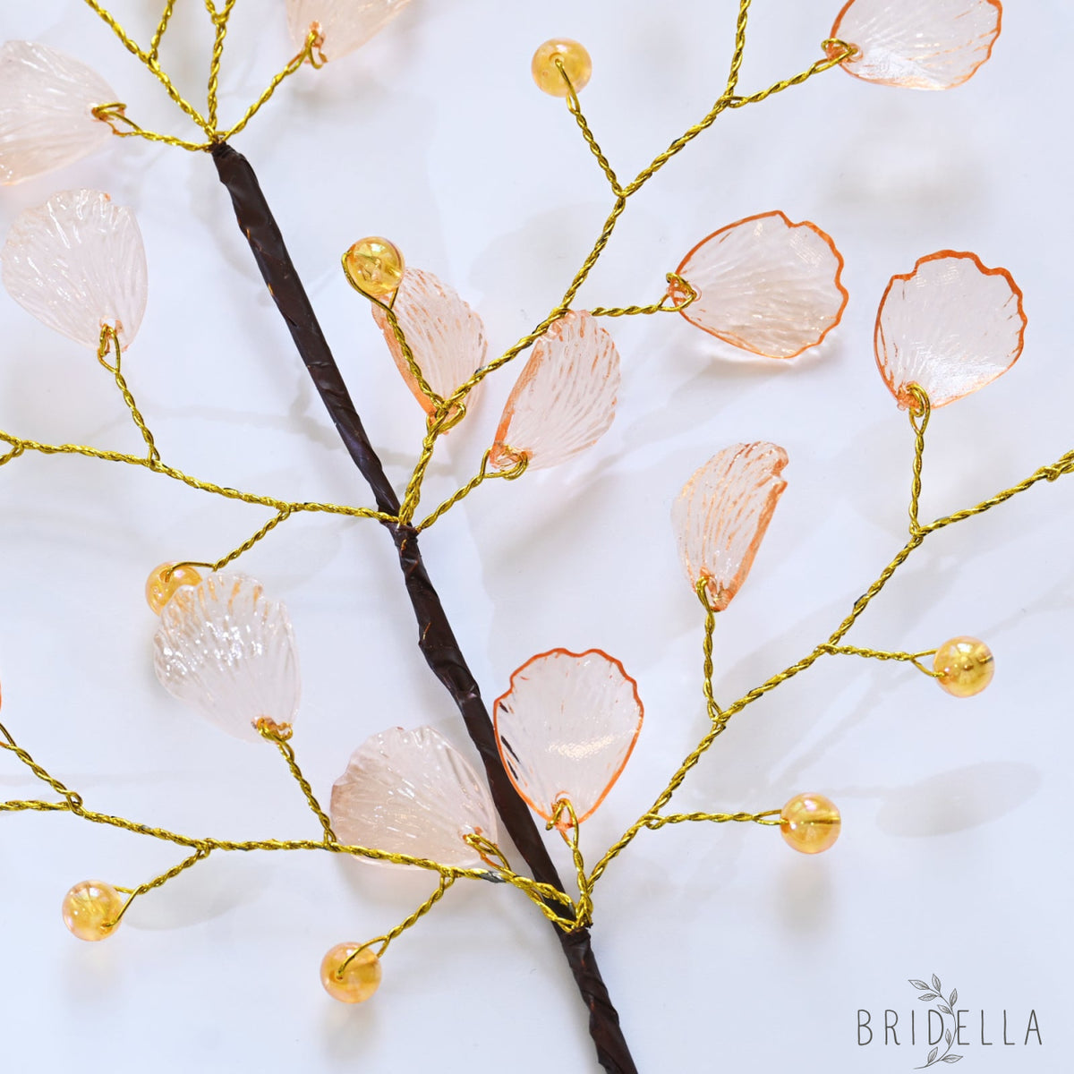 Handmade Crystal Bead Ginkgo Leaf Artificial Flower Stems K107