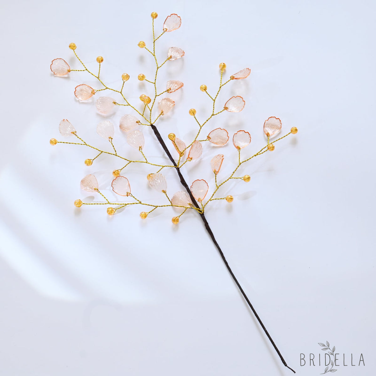 Handmade Crystal Bead Ginkgo Leaf Artificial Flower Stems K107