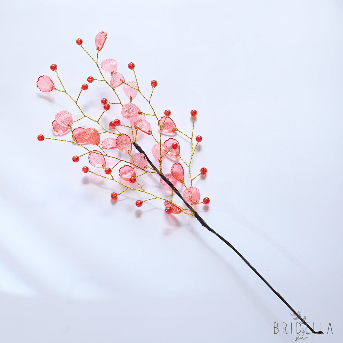 Handmade Crystal Bead Ginkgo Leaf Artificial Flower Stems K107