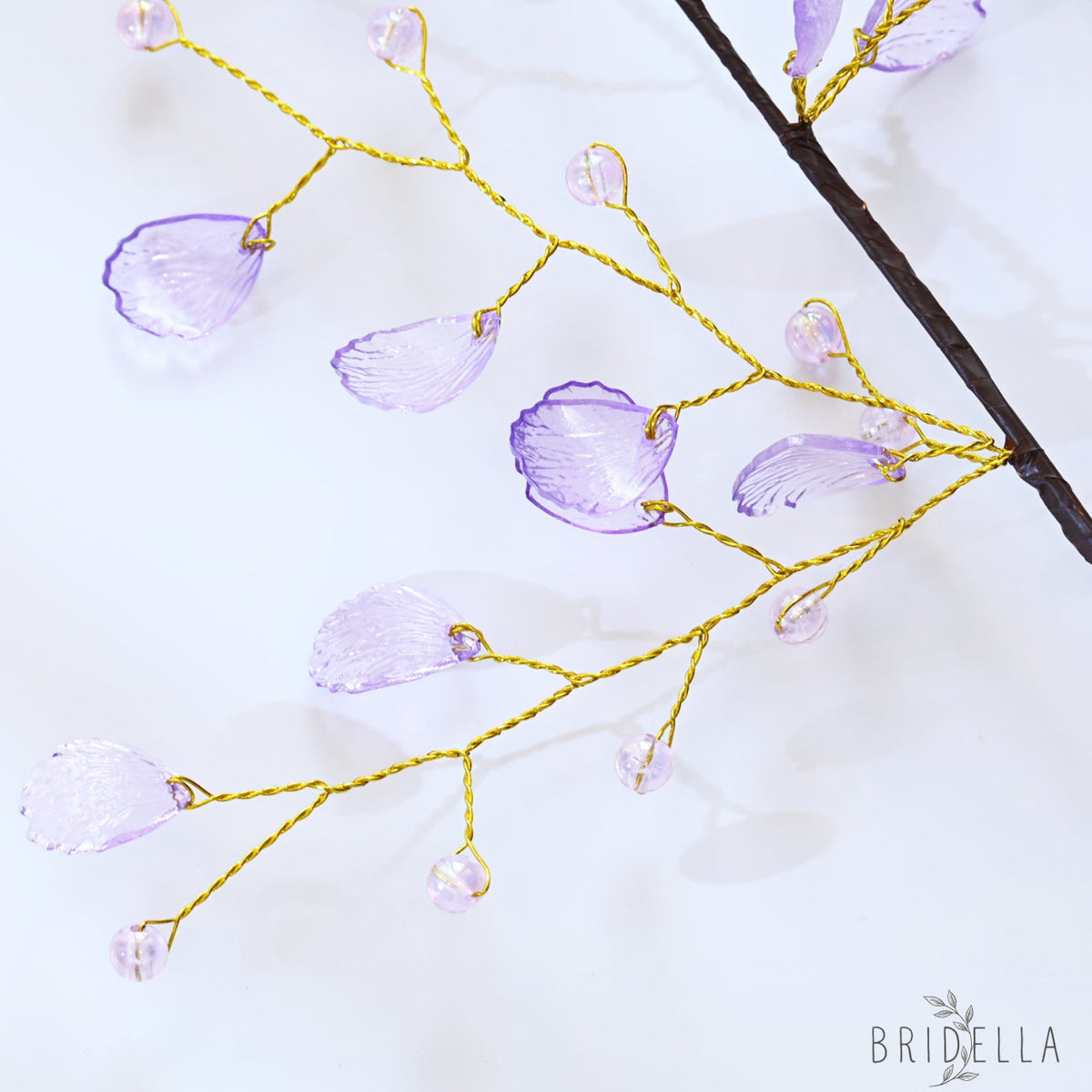 Handmade Crystal Bead Ginkgo Leaf Artificial Flower Stems K107