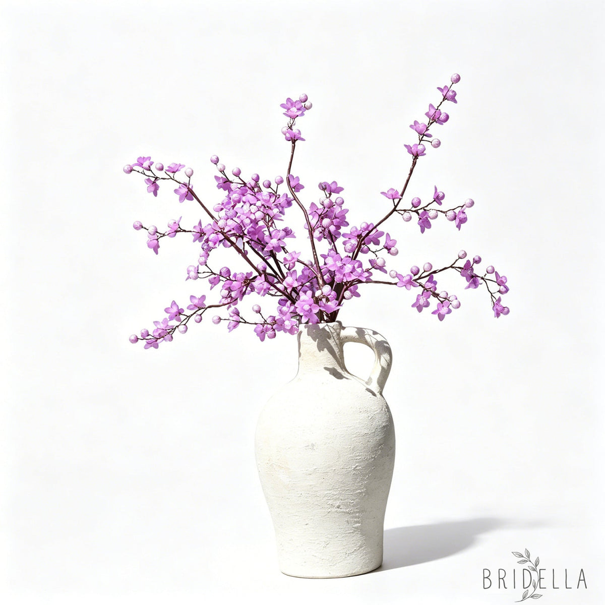 Handmade Purple Artificial Rustic Faux Cherry Blossom Branches for Home Decor K79 - Purple