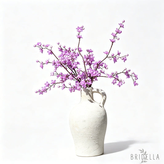 Handmade Purple Artificial Rustic Faux Cherry Blossom Branches for Home Decor K79 - Purple