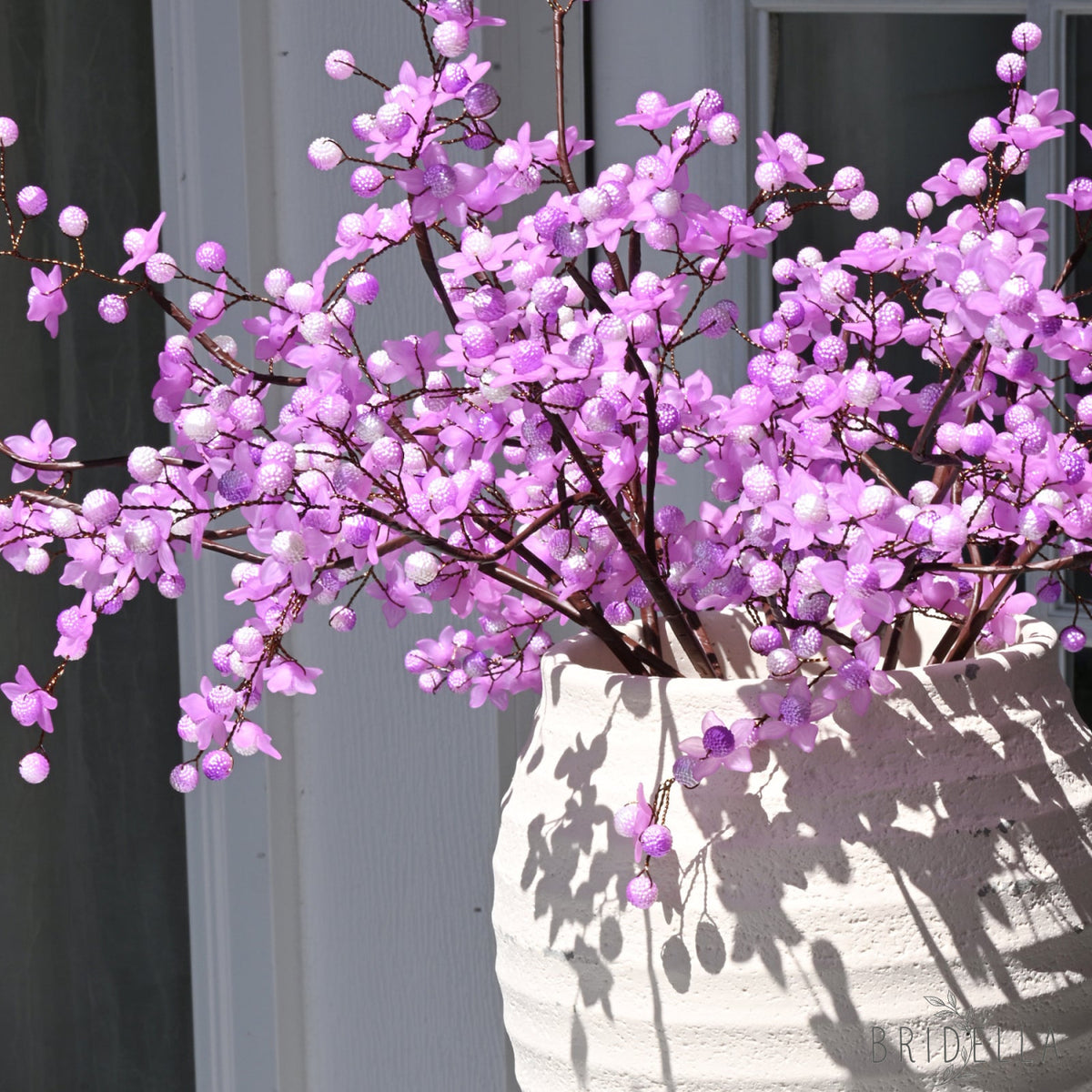 Handmade Purple Artificial Rustic Faux Cherry Blossom Branches for Home Decor K79 - Purple