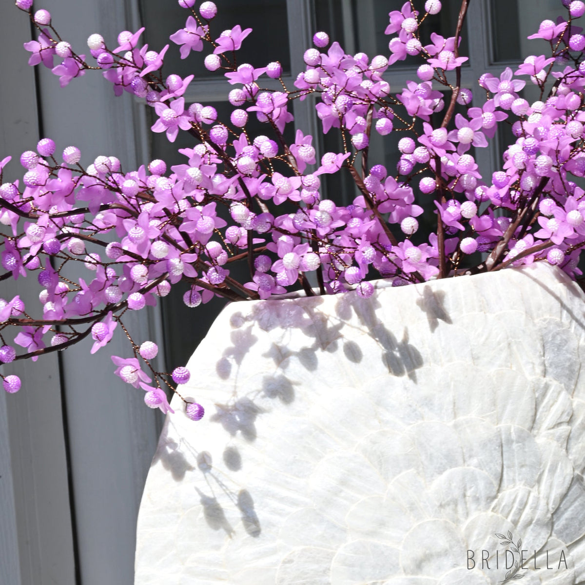Handmade Purple Artificial Rustic Faux Cherry Blossom Branches for Home Decor K79 - Purple