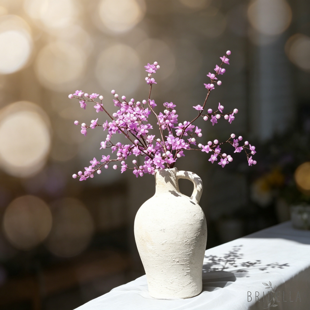 Handmade Purple Artificial Rustic Faux Cherry Blossom Branches for Home Decor K79 - Purple