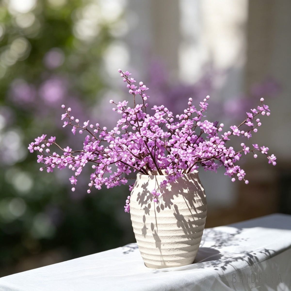 Handmade Purple Artificial Rustic Faux Cherry Blossom Branches for Home Decor K79 - Purple