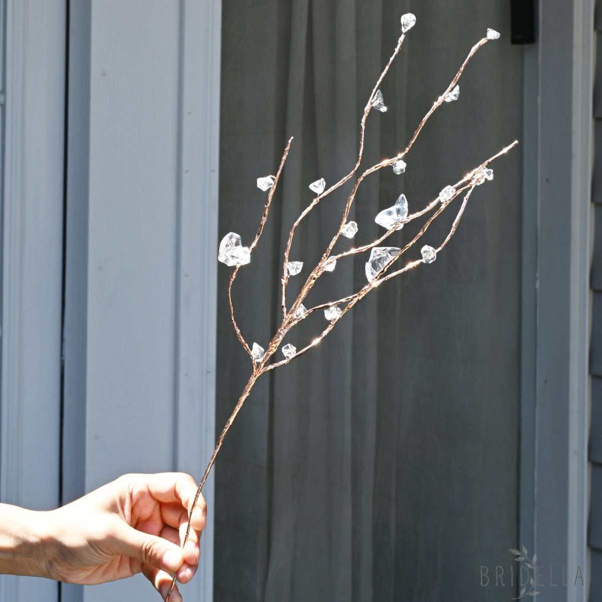 Handmade Rose Gold Irregular Crystal Twig Branch Picks K150 - White