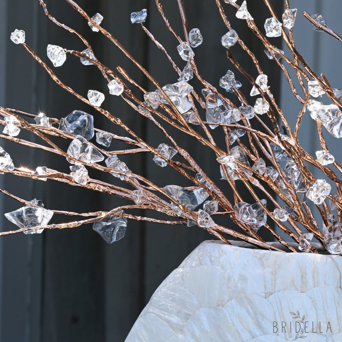Handmade Rose Gold Irregular Crystal Twig Branch Picks K150 - White