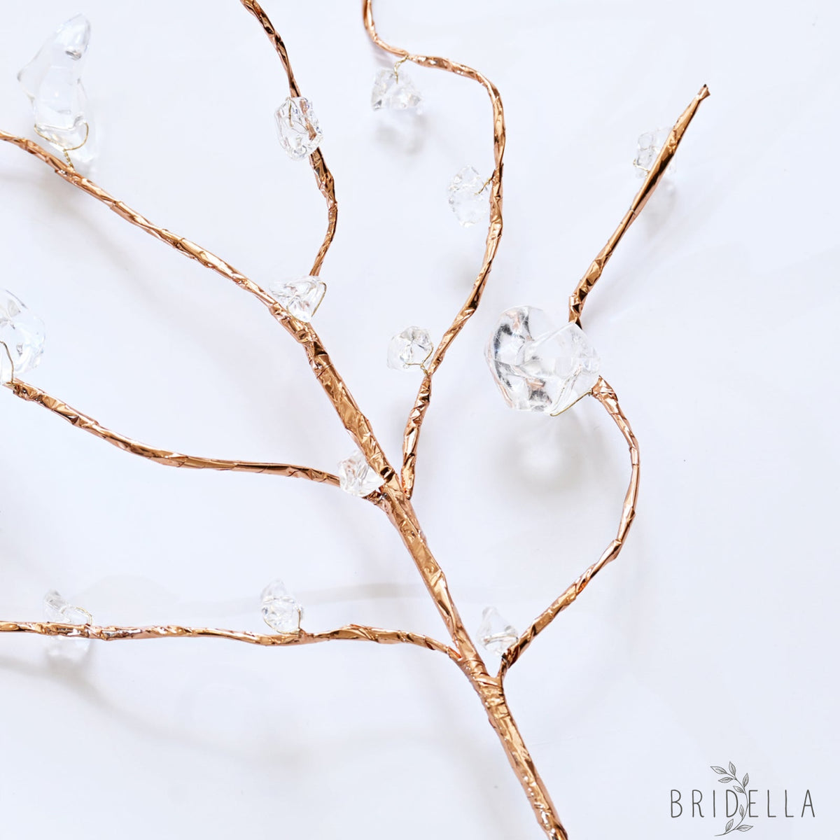 Handmade Rose Gold Irregular Crystal Twig Branch Picks K150 - White