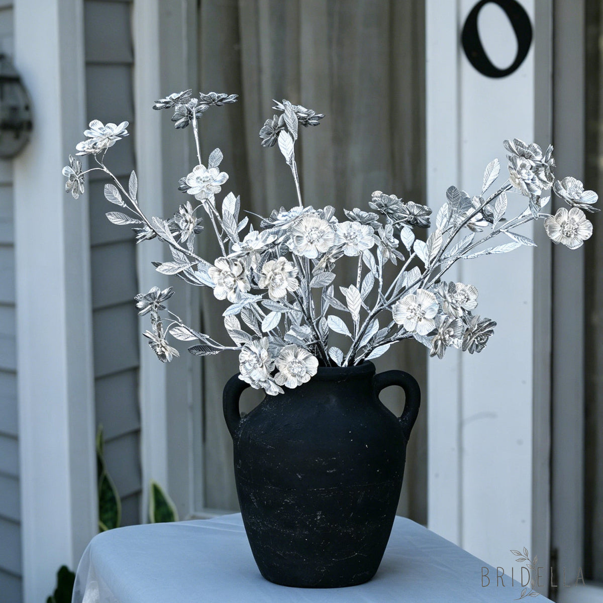 Handmade Silver Metal Flower Branch Picks K194 - silver