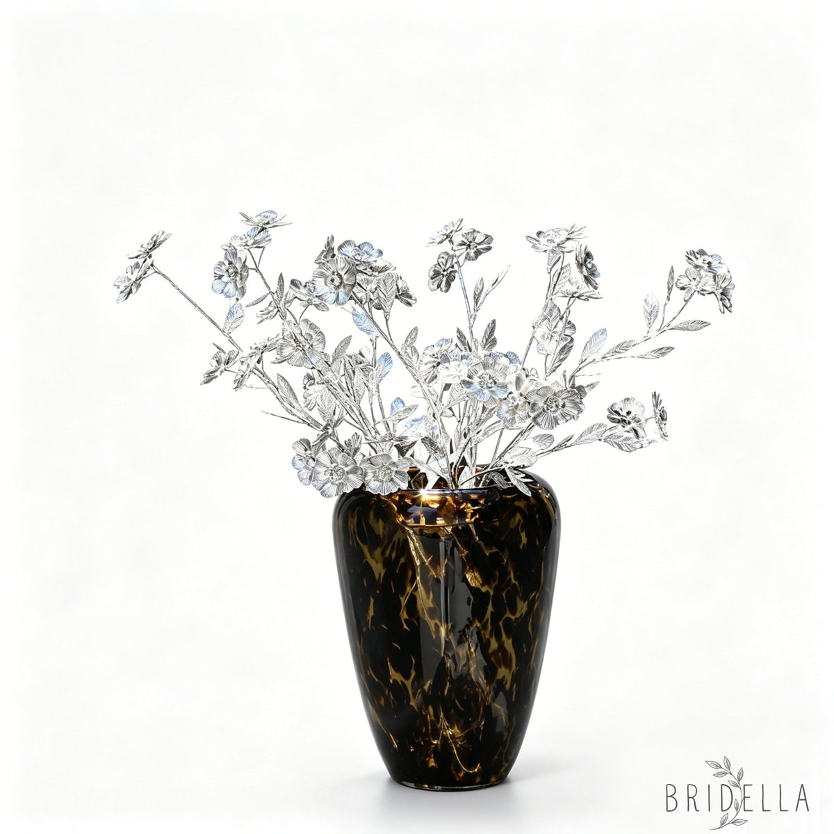 Handmade Silver Metal Flower Branch Picks K194 - silver