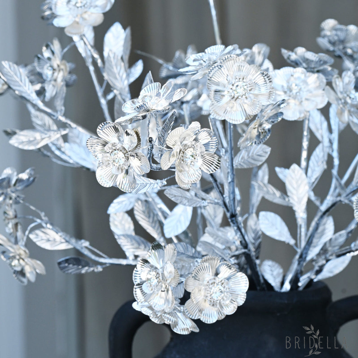 Handmade Silver Metal Flower Branch Picks K194 - silver