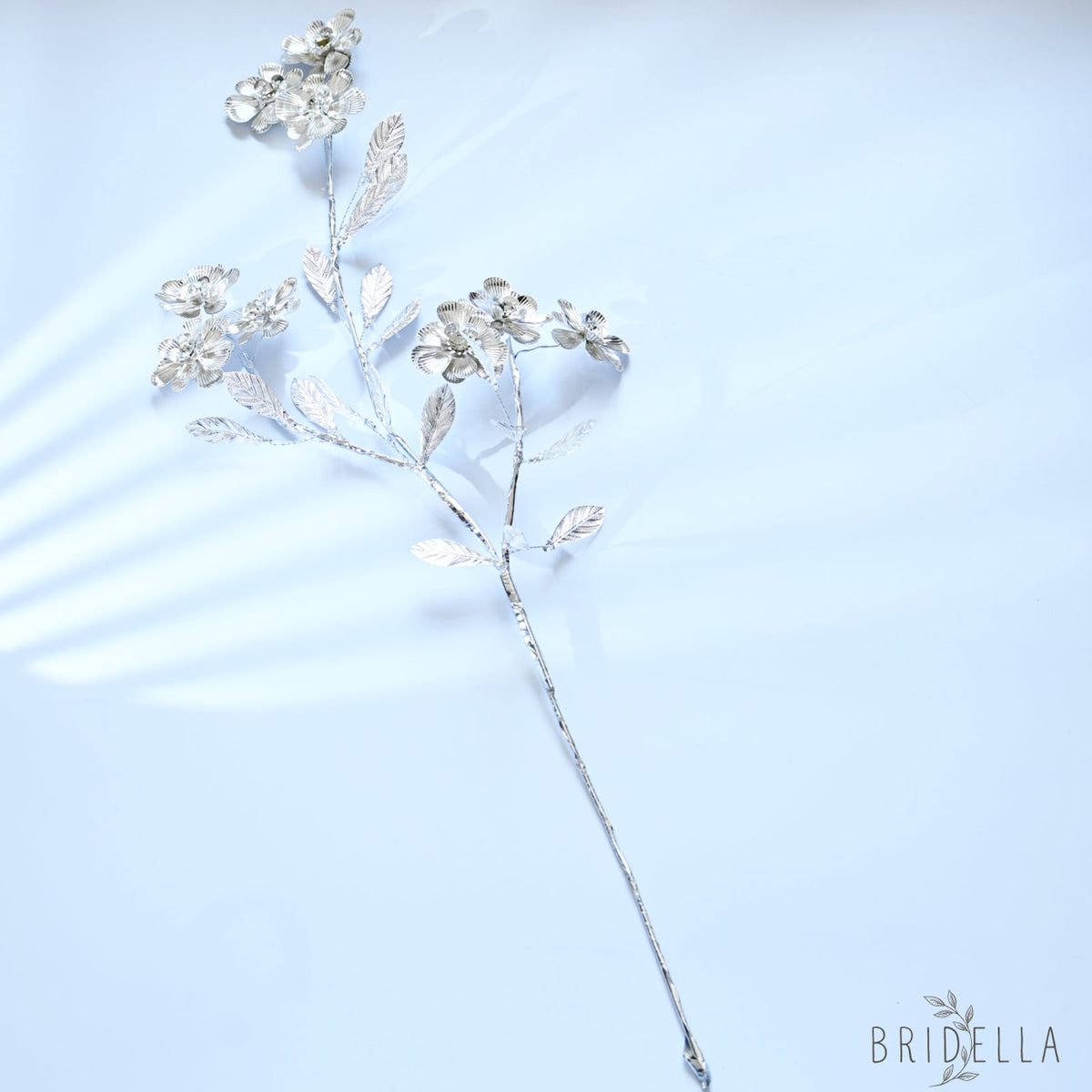 Handmade Silver Metal Flower Branch Picks K194 - silver
