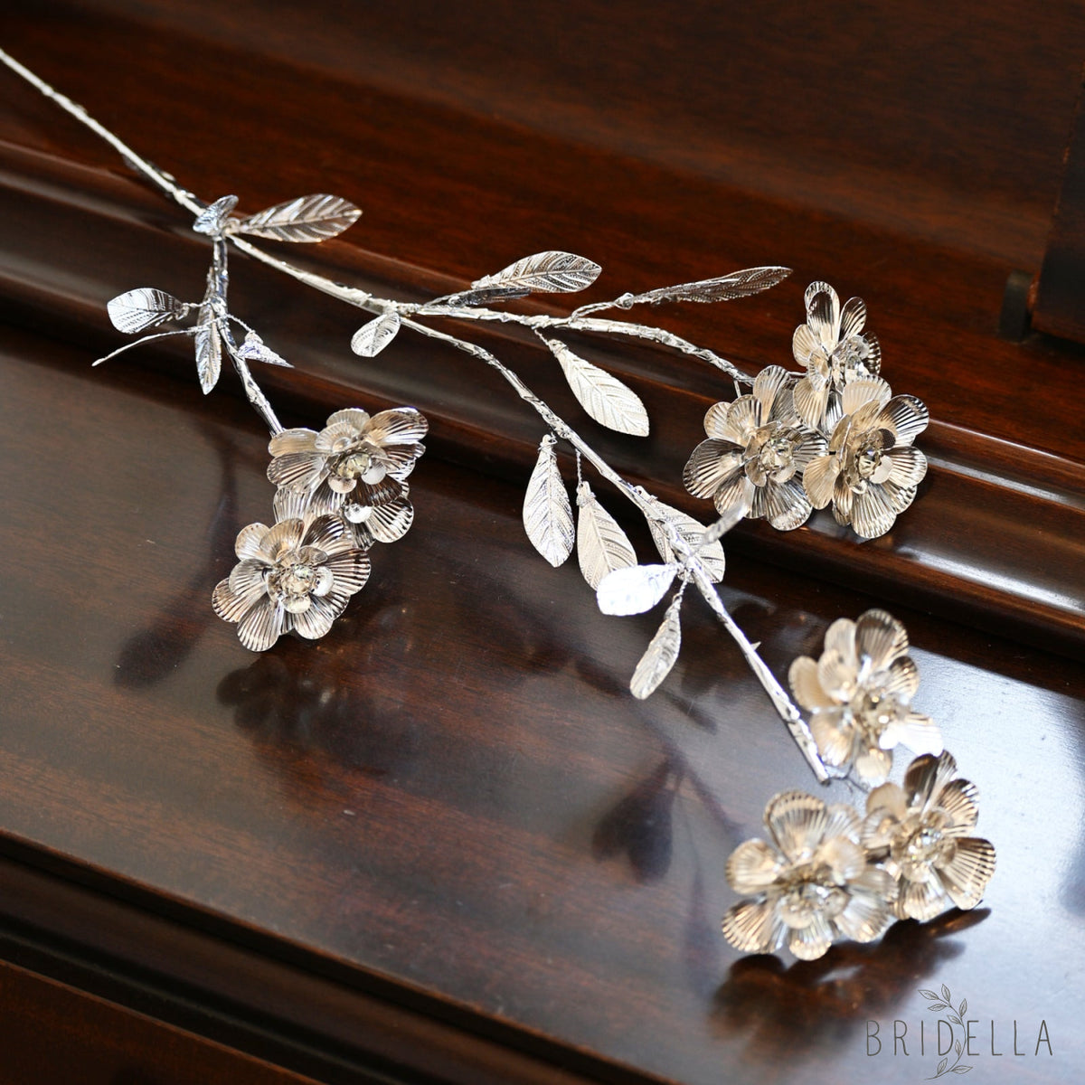 Handmade Silver Metal Flower Branch Picks K194 - silver