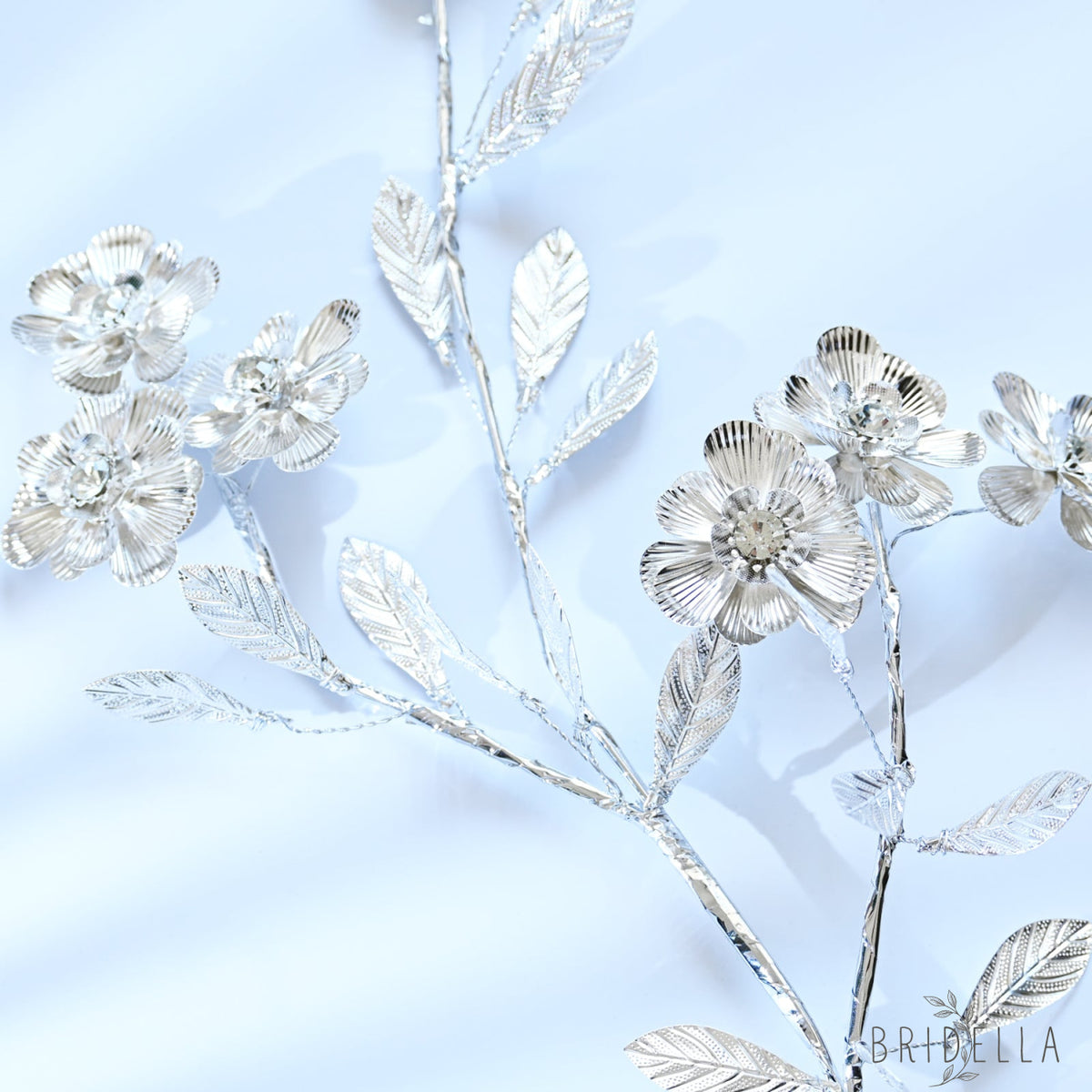 Handmade Silver Metal Flower Branch Picks K194 - silver