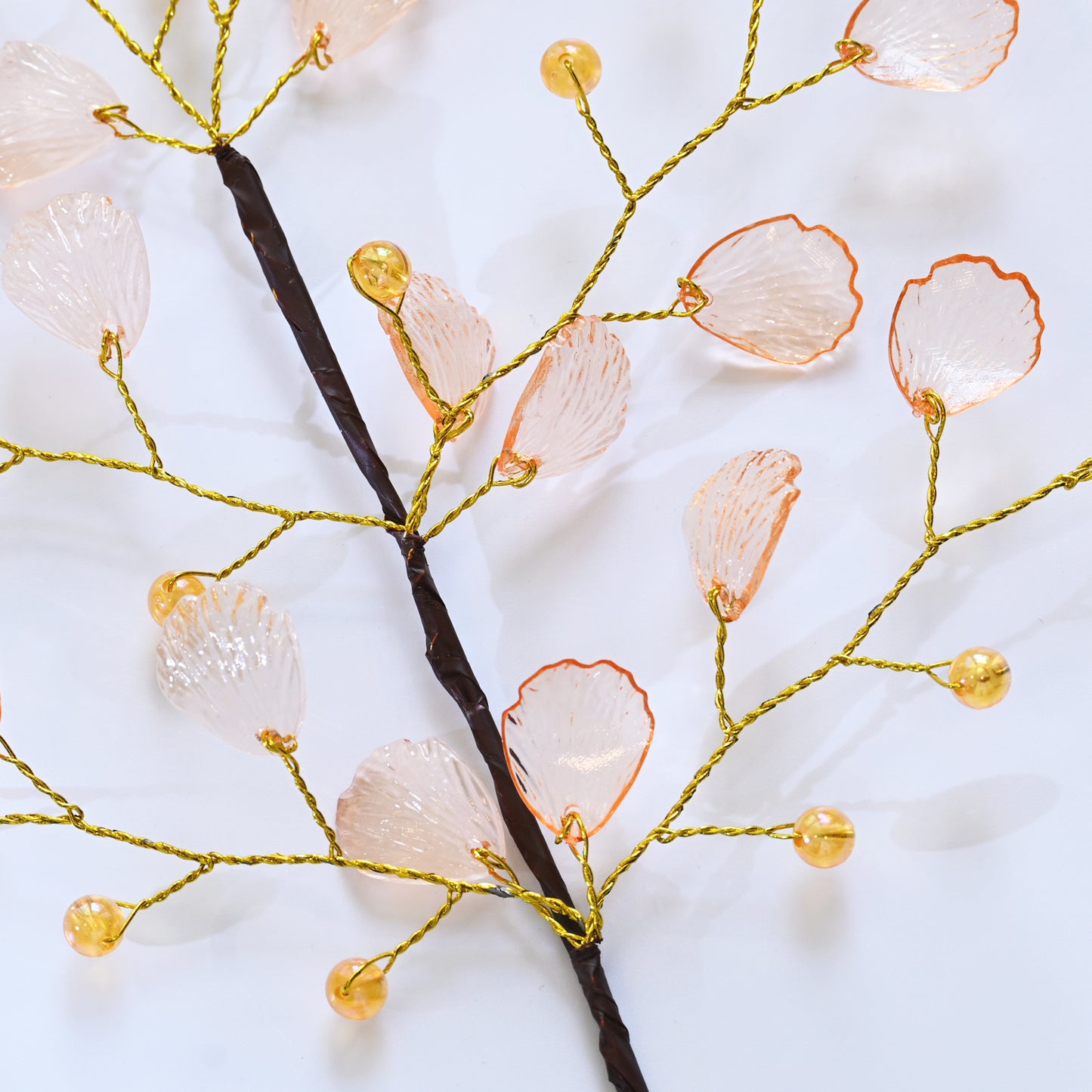 Handmade Crystal Bead Ginkgo Leaf Artificial Flower Stems K107