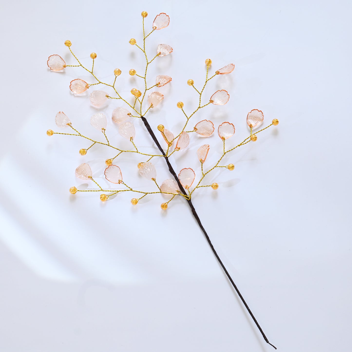 Handmade Crystal Bead Ginkgo Leaf Artificial Flower Stems K107