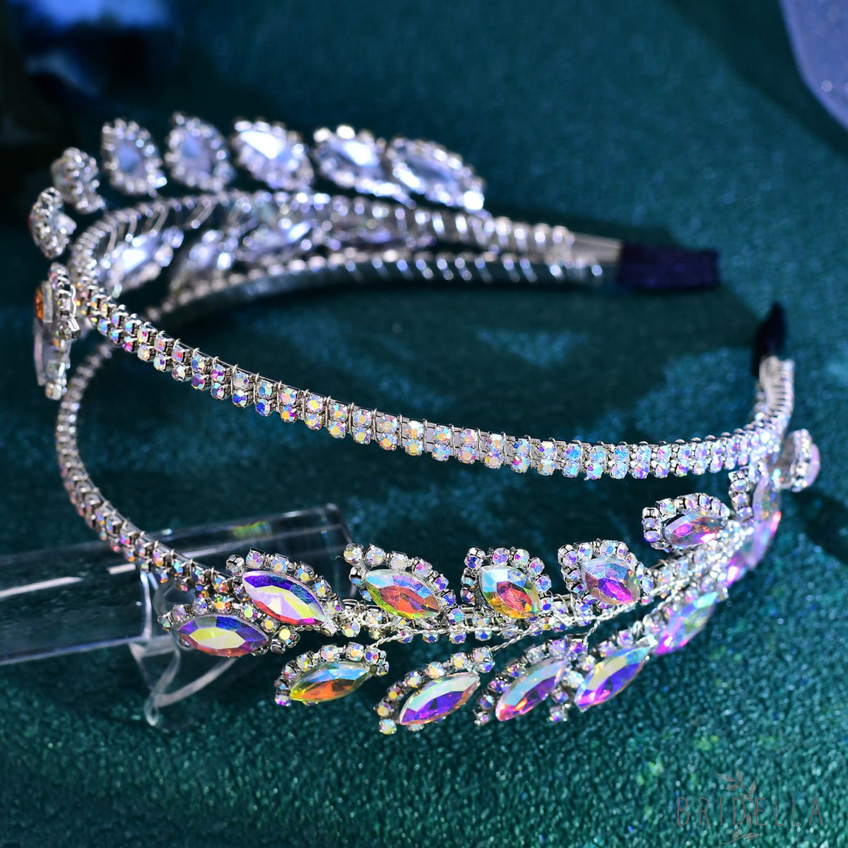 BHP642-AB Colors ivory rhinestone headband