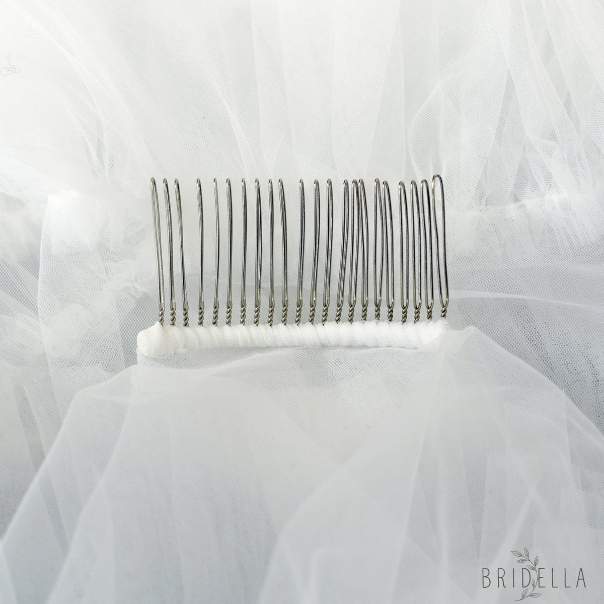 Ivory Fluffy Minimalism Two layer Bridal veil - Bridal Veil