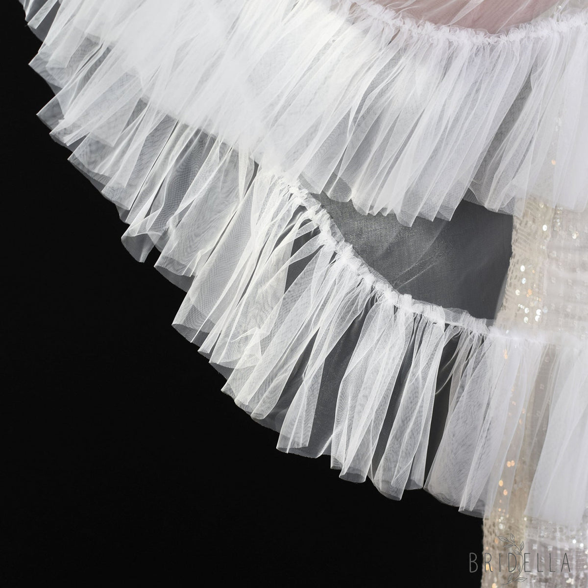 Ivory Fluffy Minimalism Two layer Bridal veil - Bridal Veil