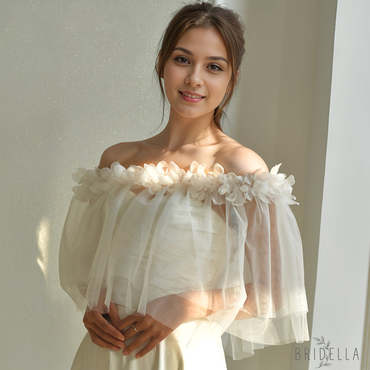 MG57-I ivory mesh veil