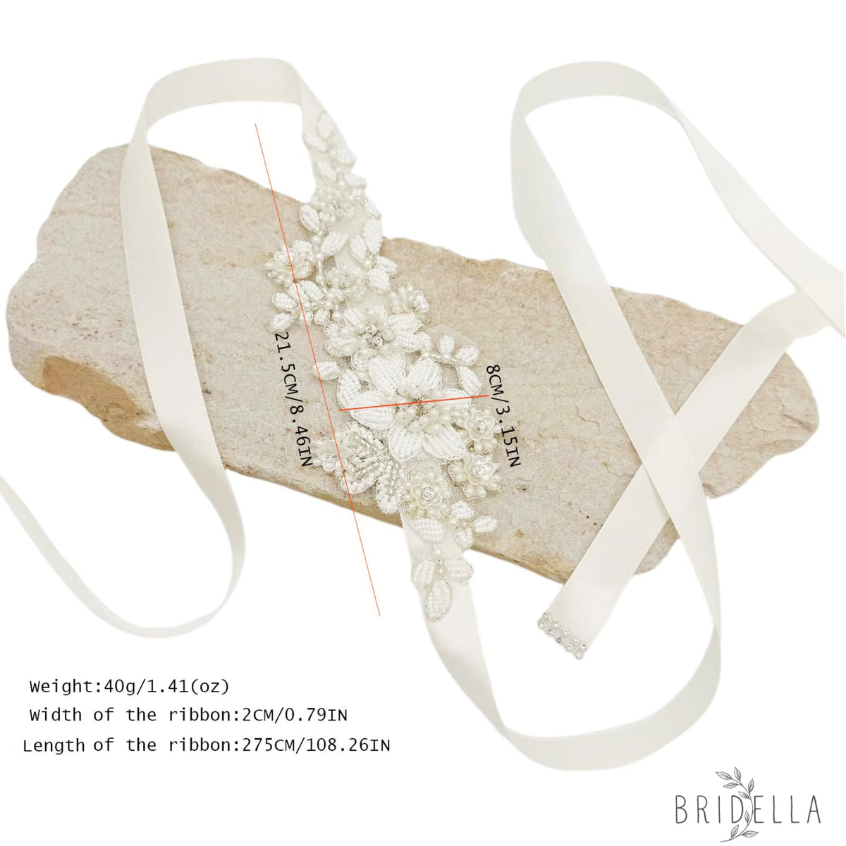 Ivory Pearl Belt - Bridella BS484 - Ivory - Blets