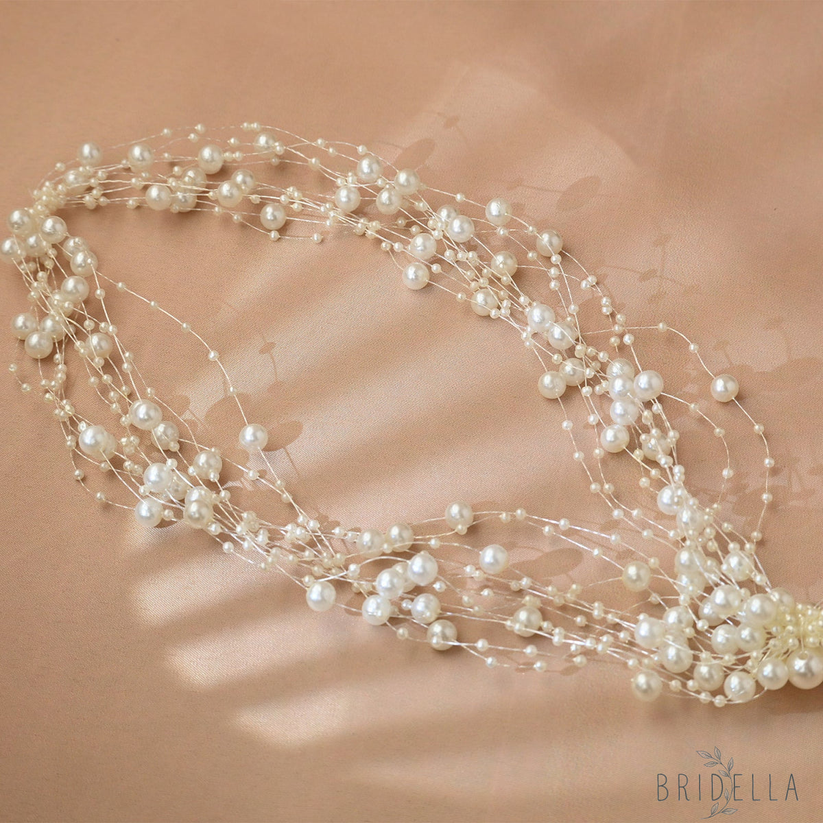 Ivory Pearl Bridal Headband Bridella BHP538-IVORY - IVORY - HEADWEAR