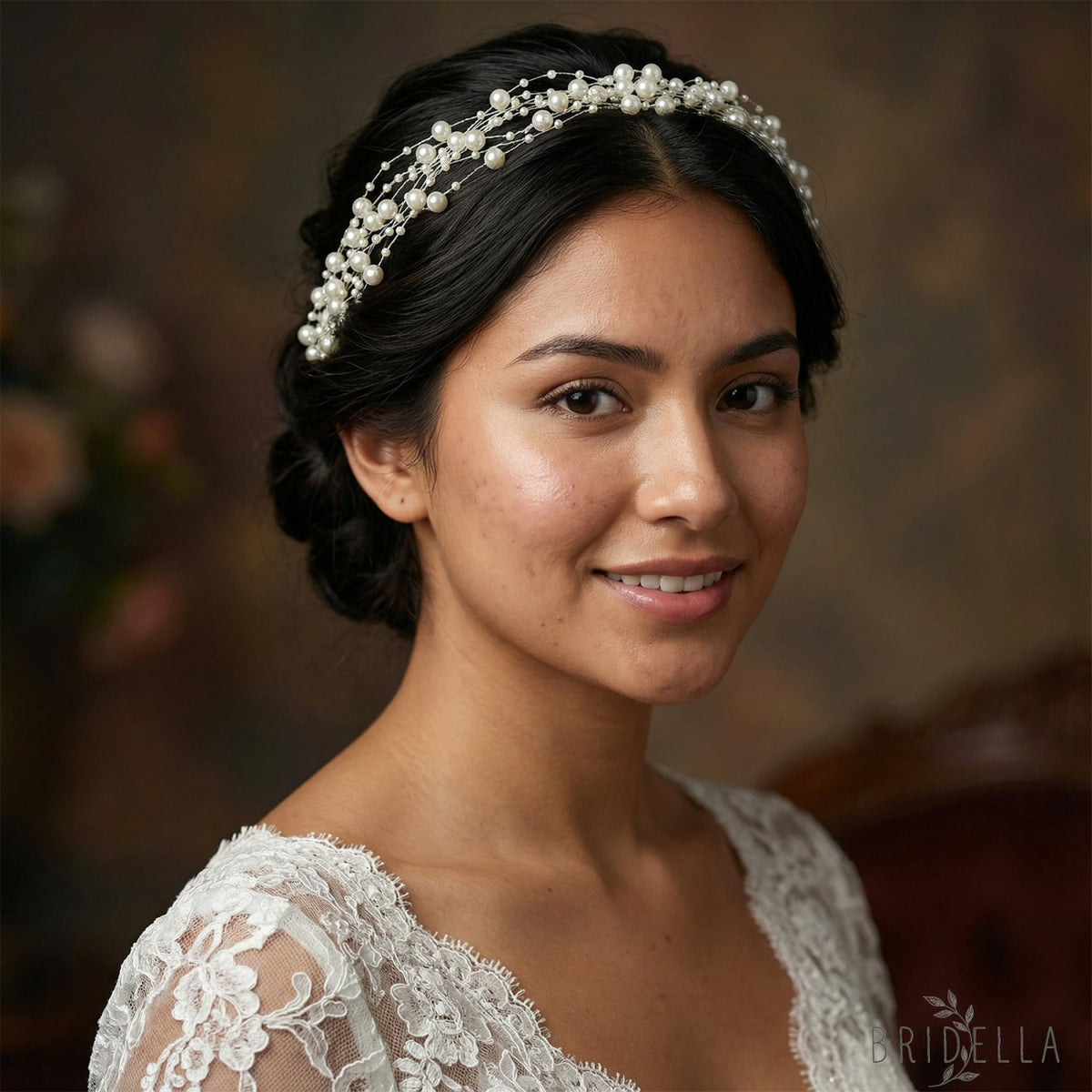 Ivory Pearl Bridal Headband Bridella BHP538-IVORY - IVORY - HEADWEAR
