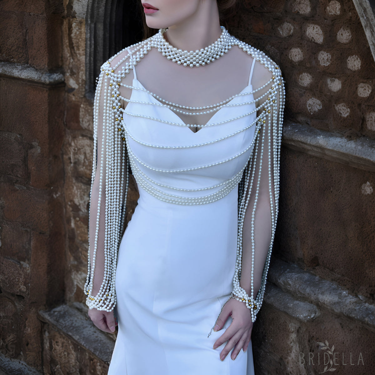 VG67 ivory pearl shawl