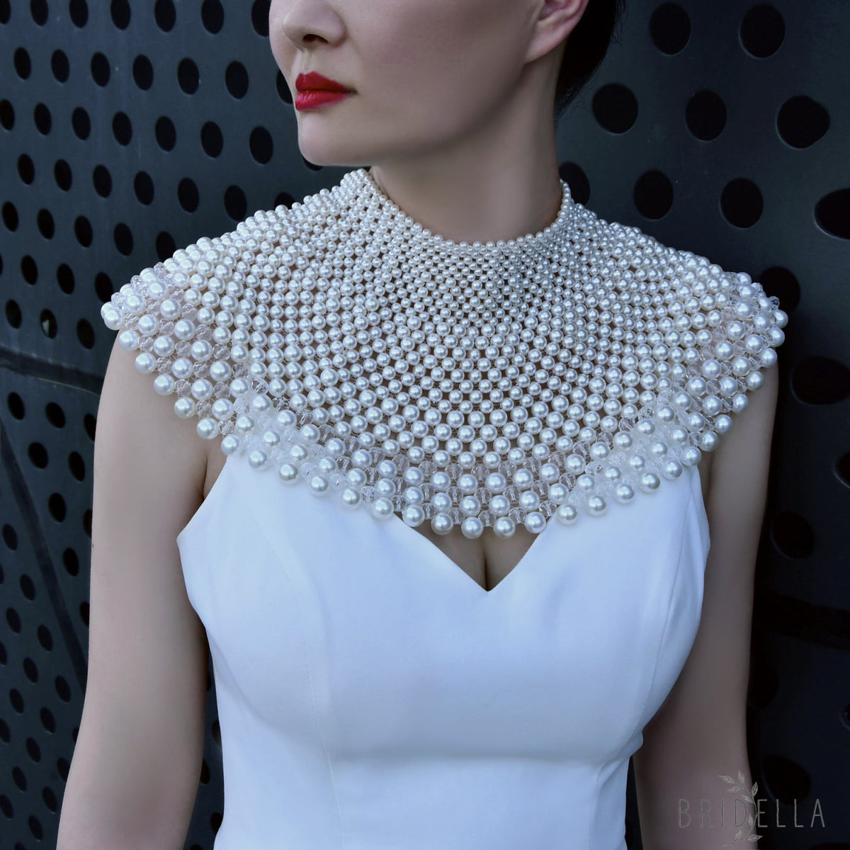 VG68 ivory pearl shawl
