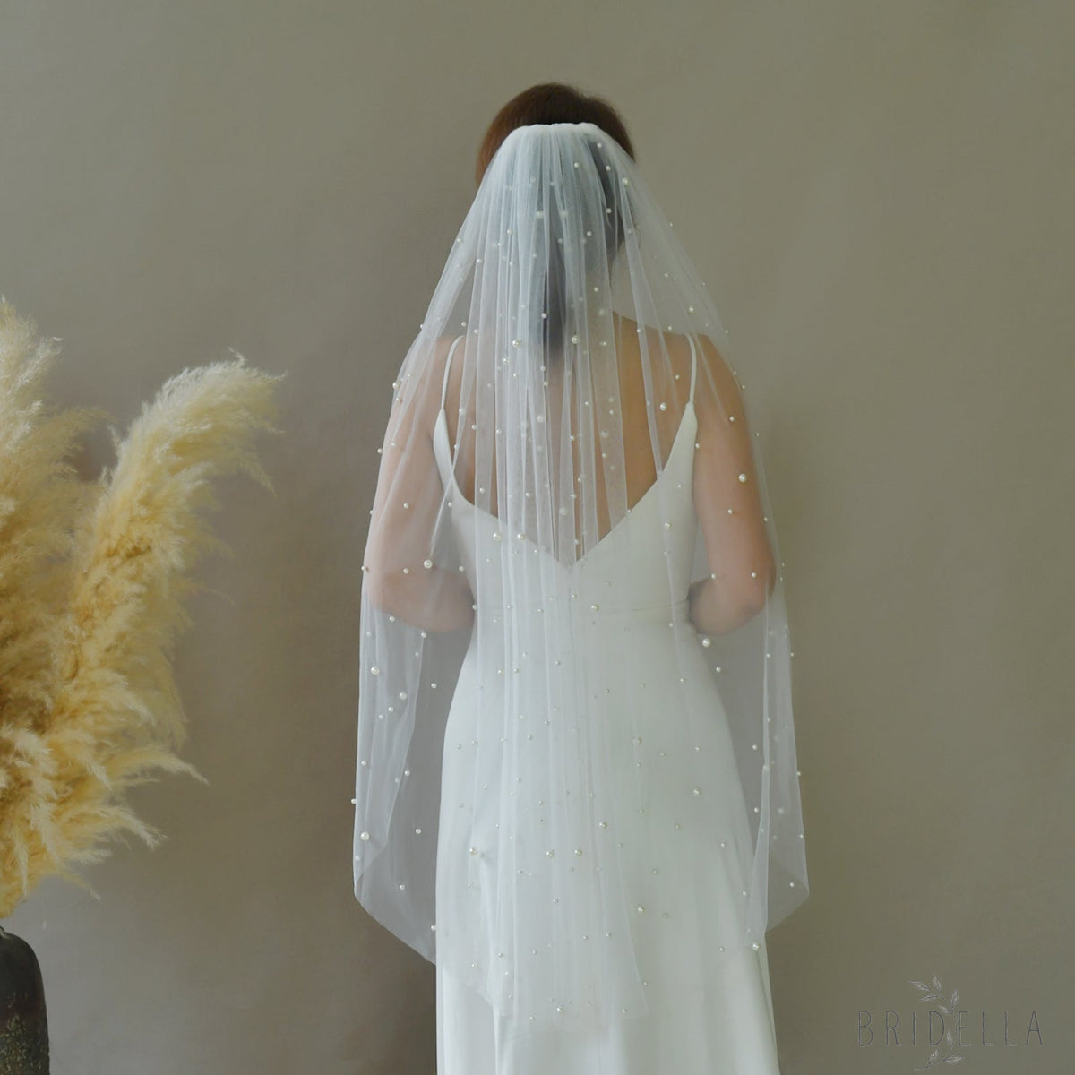 V176-IY1 ivory pearl mesh hair comb
