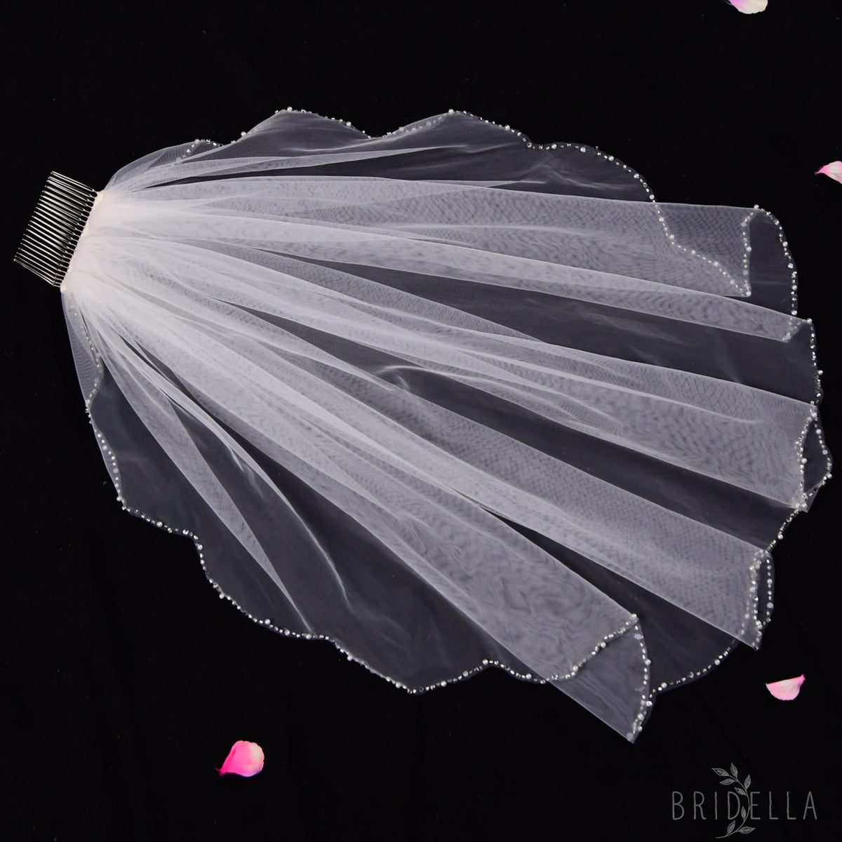 V33-IY0.6 ivory pearl mesh hair comb