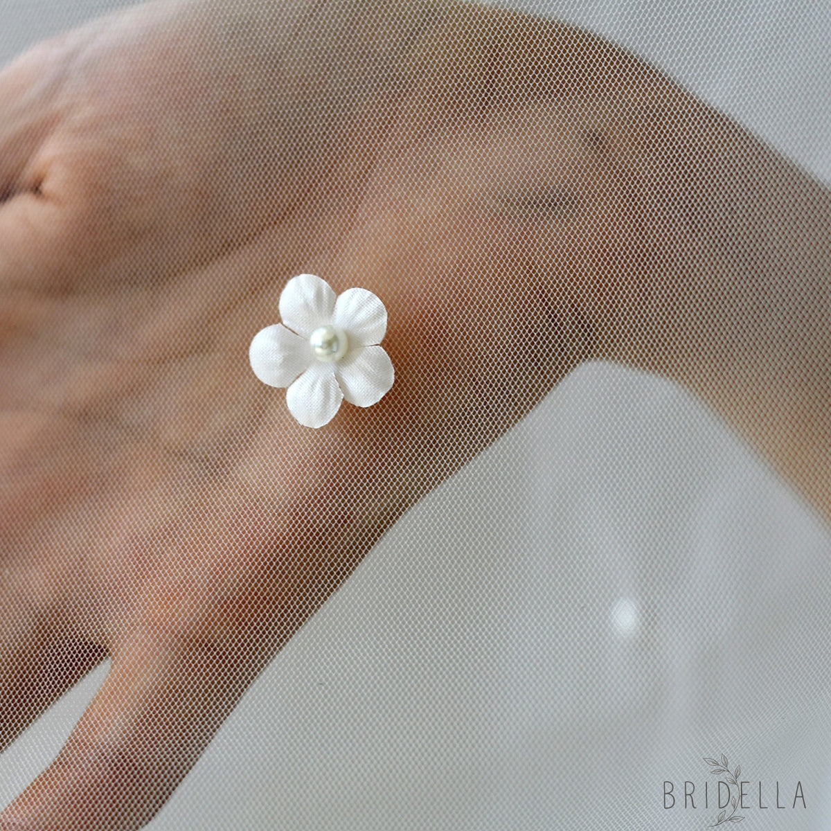 M69-I ivory pearl mesh hair comb