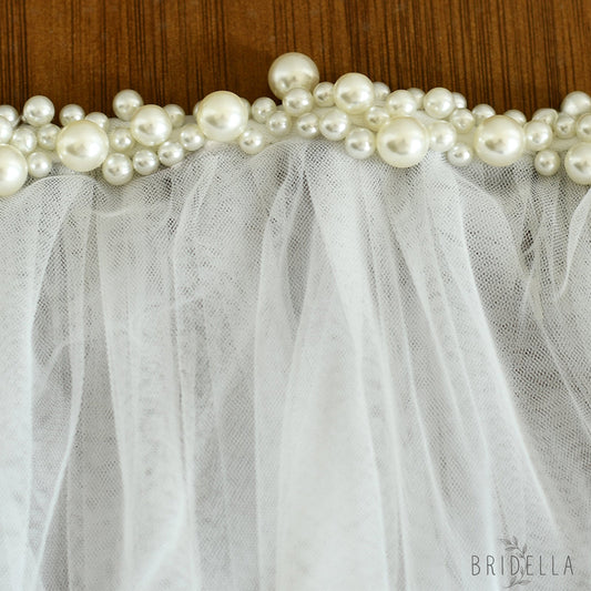 M99-I ivory pearl mesh hair comb