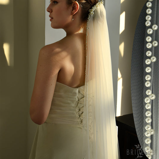 M99-I ivory pearl mesh hair comb