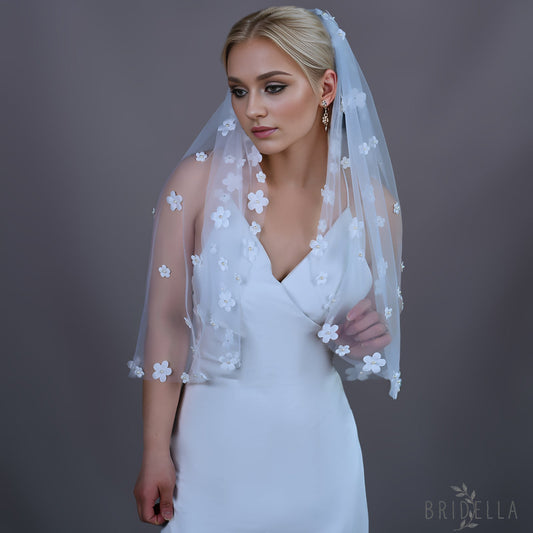 V80-WY0.75 ivory pearl mesh hair comb
