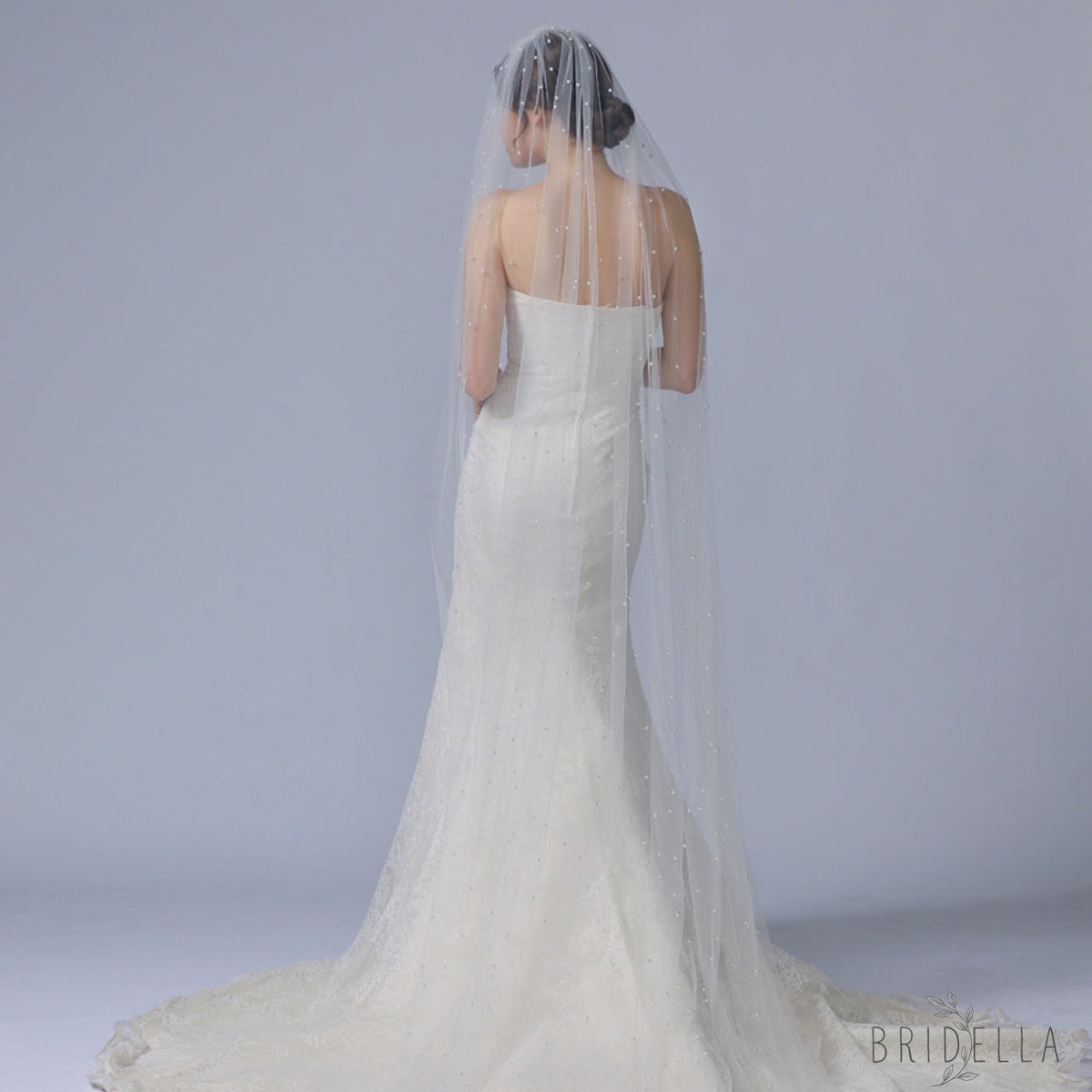 V05-IY3 ivory pearl mesh hair comb
