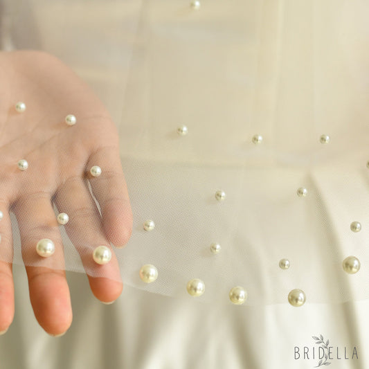 MG30-I ivory pearl mesh shawl