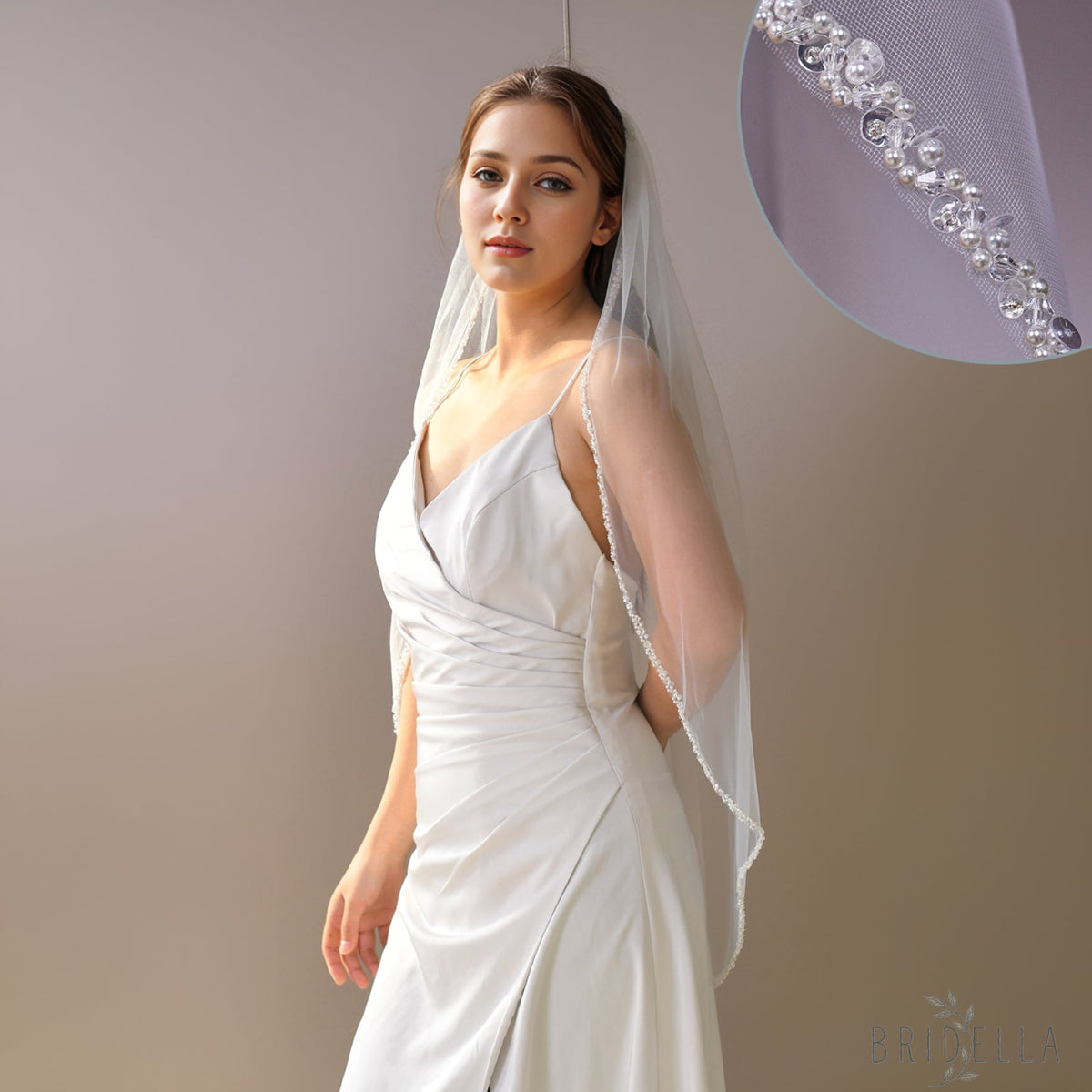 V134-IY1 ivory pearl sequins hair comb