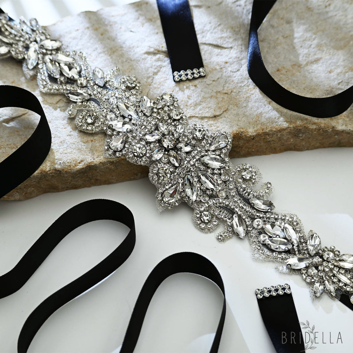 Ivory Rhinestone Belt - Ivory - Belts