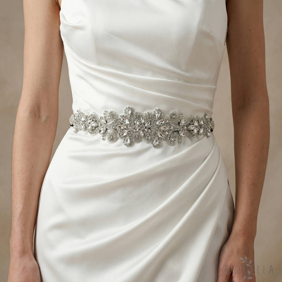 Ivory Rhinestone Belt - Ivory - Belts