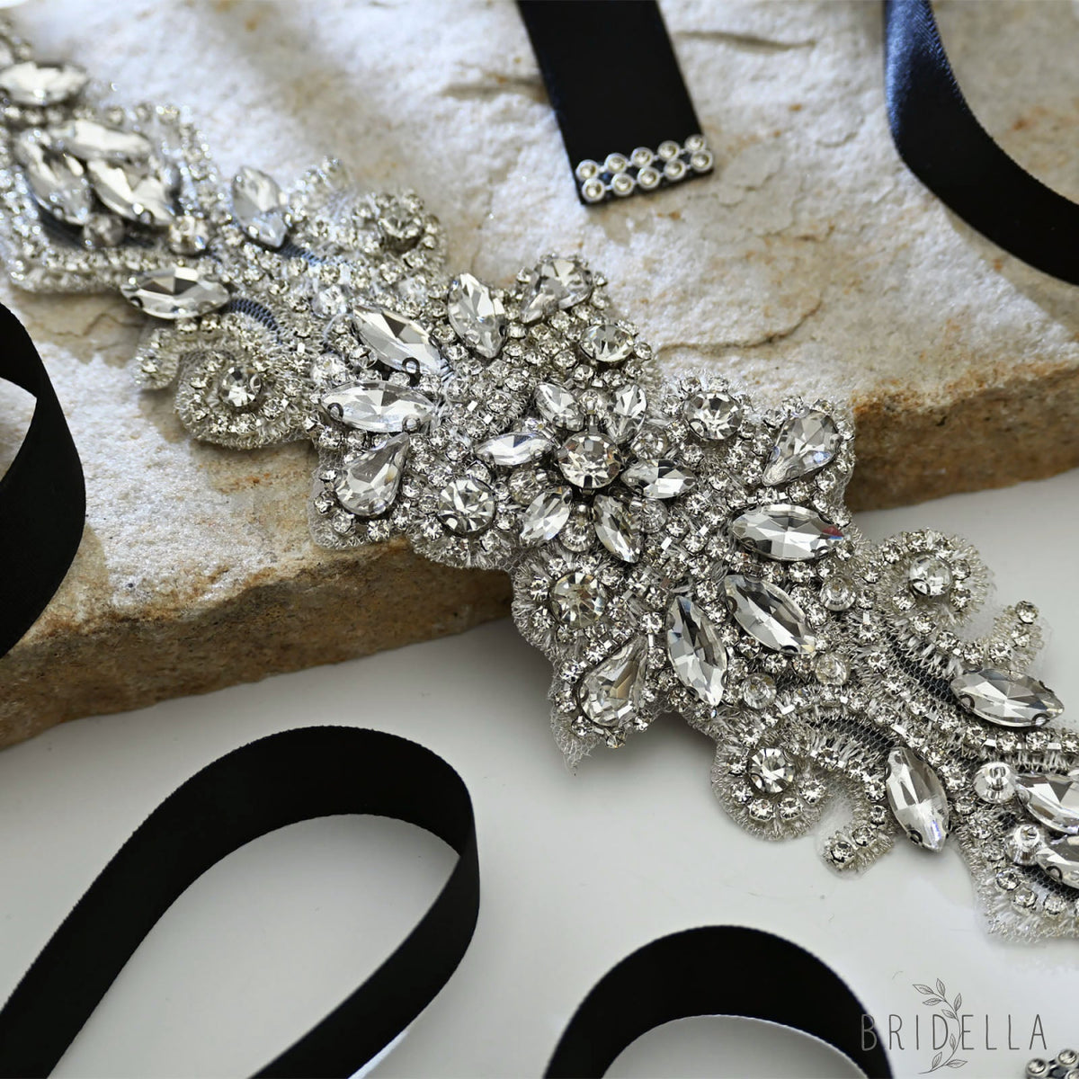 Ivory Rhinestone Belt - Ivory - Belts