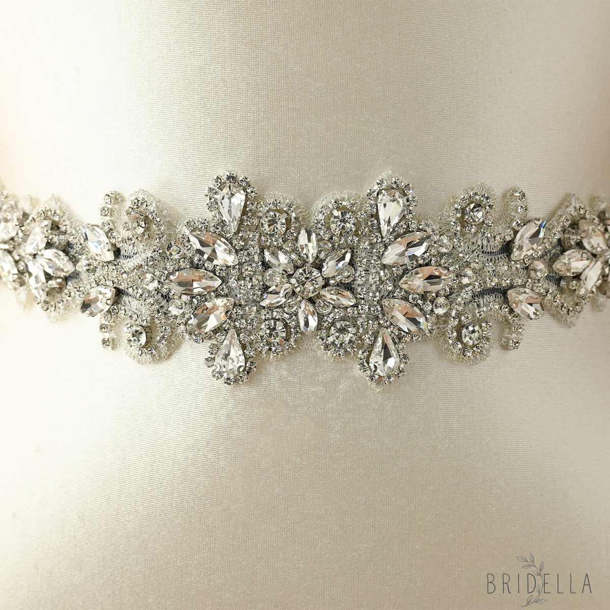 Ivory Rhinestone Belt - Ivory - Belts