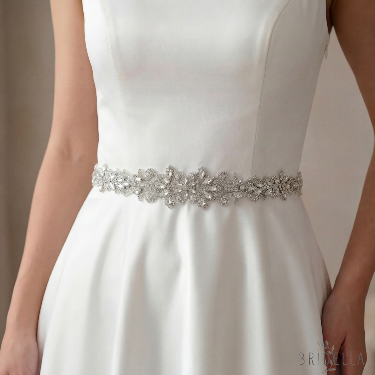 Ivory Rhinestone Belt - Ivory - Belts
